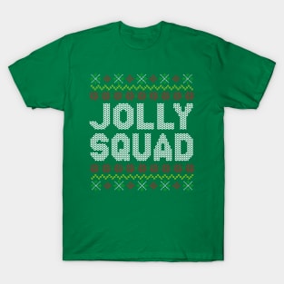 Jolly Squad Christmas Ugly Sweater Pattern T-Shirt